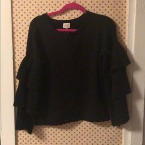 Black ruffle sweater